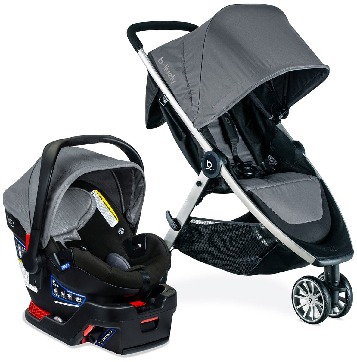 Britax B-Lively & B-Safe Gen2 FlexFit Travel System - Fog (SafeWash) - S12776700