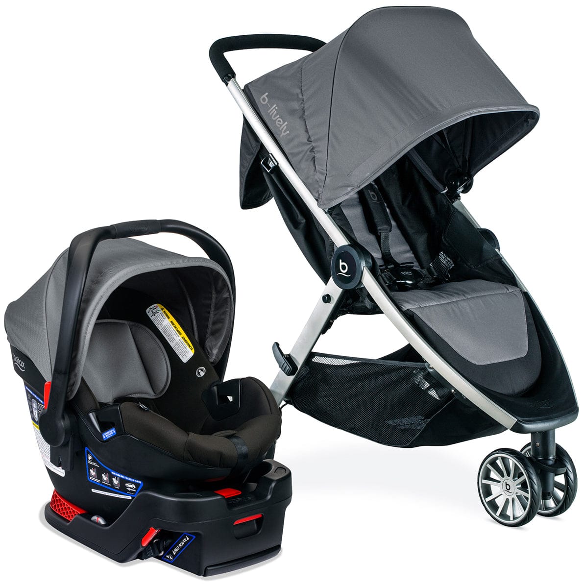 Britax B-Lively & B-Safe Gen2 Travel System - Greystone (SafeWash) - S12776200