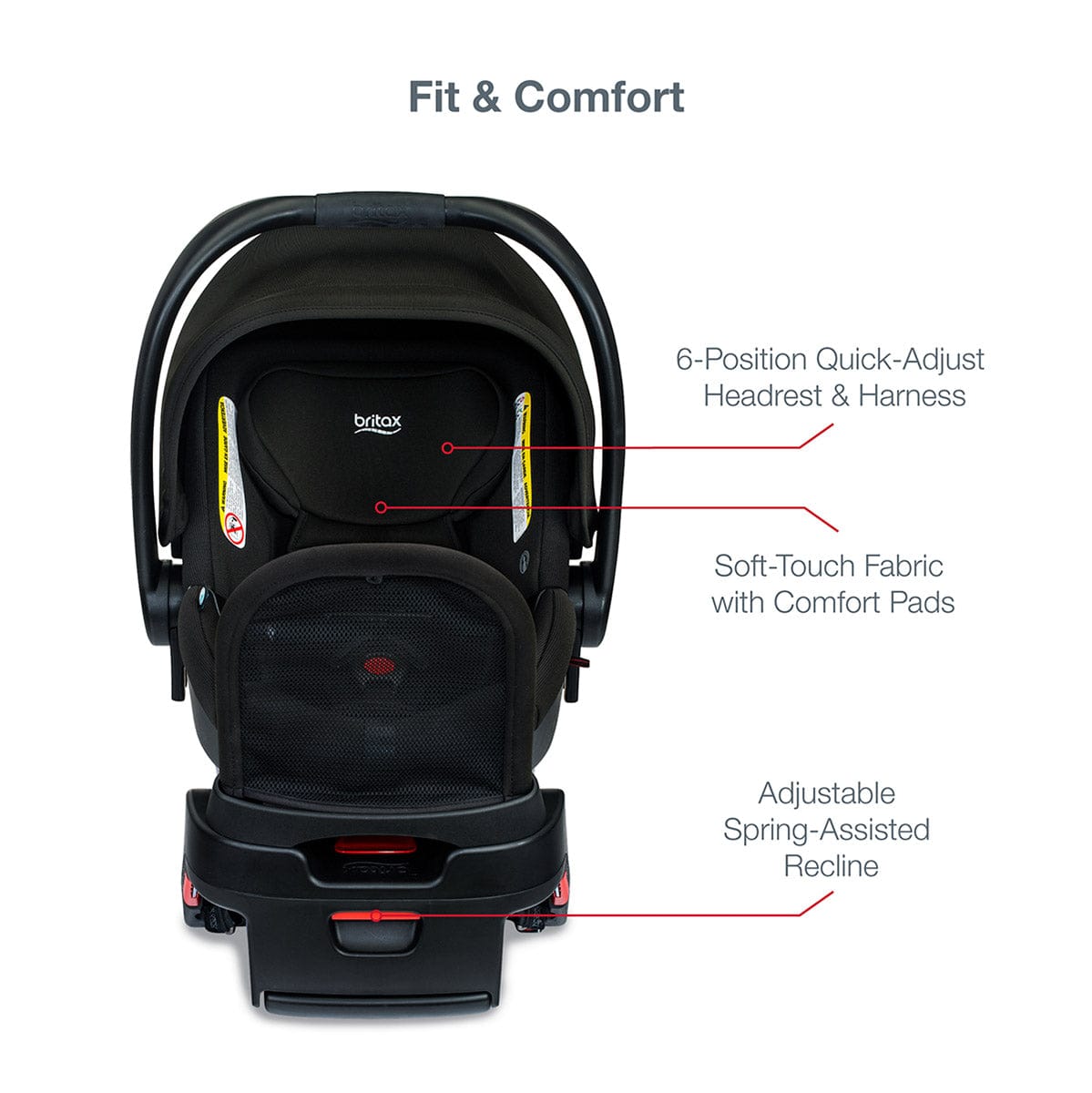 Britax B-Safe Gen2 FlexFit+ Infant Car Seat - Jet (SafeWash) - E1C767N
