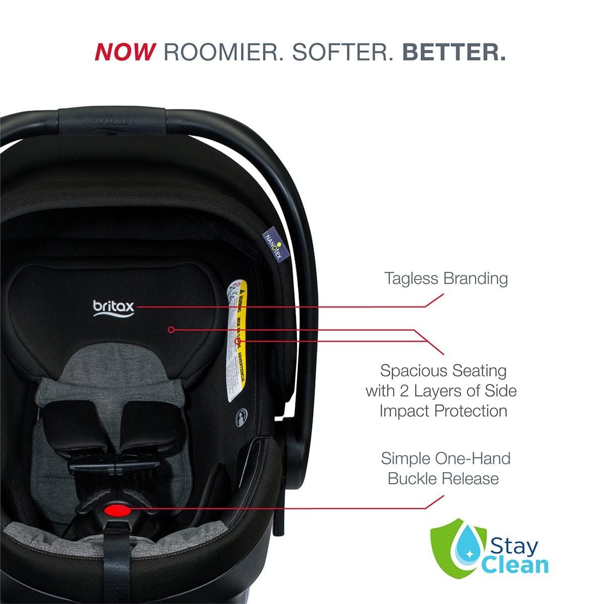 Britax B-Safe Gen2 FlexFit Lightweight Infant Car Seat - Stainless (Stay Clean)