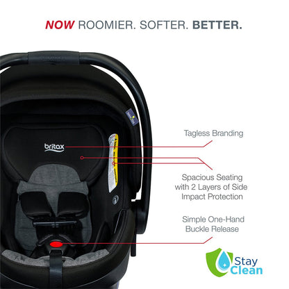 Britax B-Safe Gen2 FlexFit Lightweight Infant Car Seat - Stainless (Stay Clean)