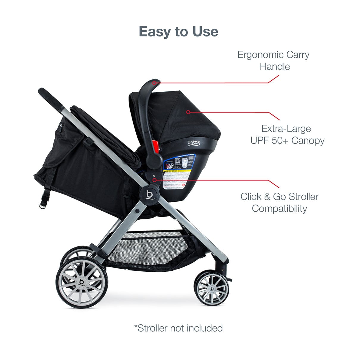 Britax B-Safe Gen2 Lightweight Infant Car Seat - Eclipse Black (SafeWash) - E1C732C