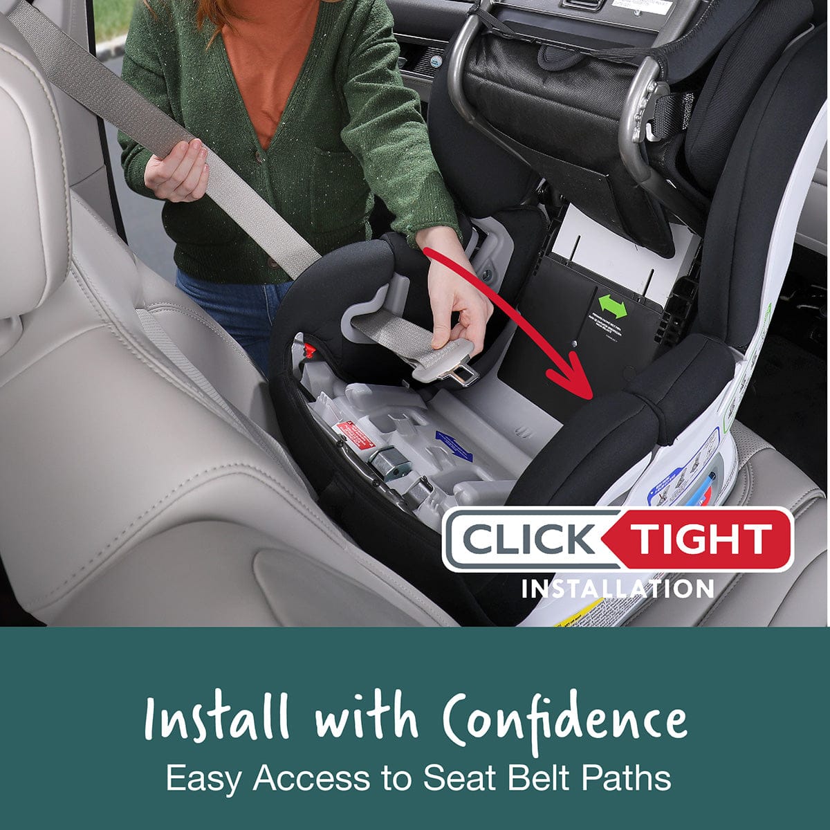 Britax Boulevard ClickTight Convertible Car Seat - Green Contour (SafeWash) - E1C832Z