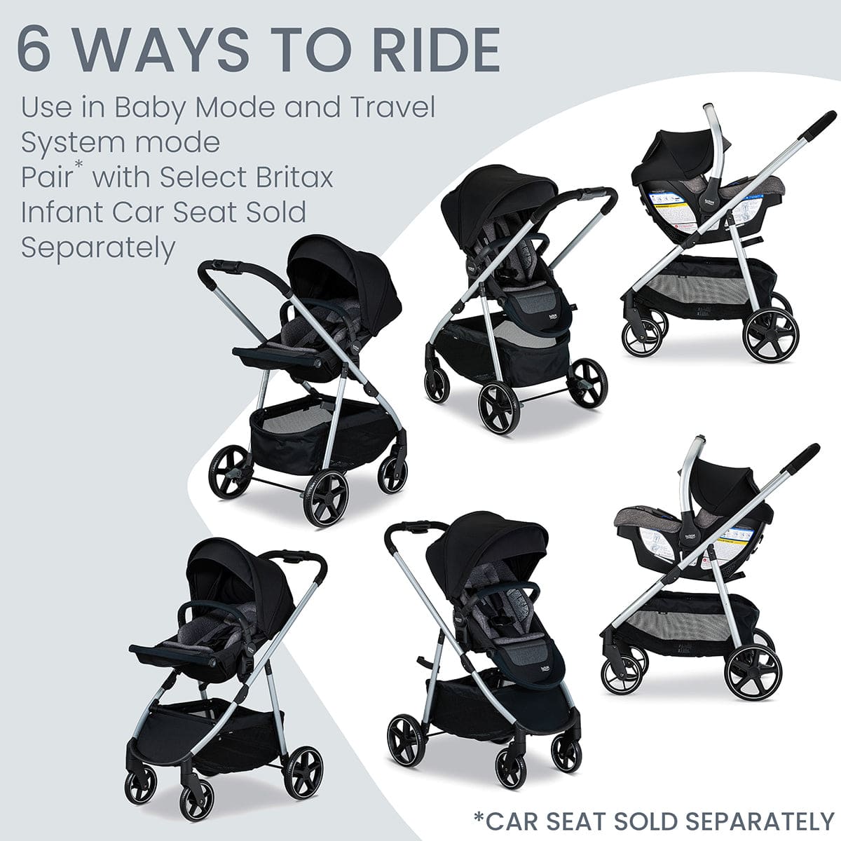 Britax Grove Modular Stroller - Pindot Onyx - U015203