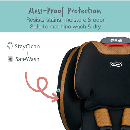 Britax Grow With You ClickTight Harness Booster Car Seat - Ace Black (SafeWash + StayClean) - E1C192Q