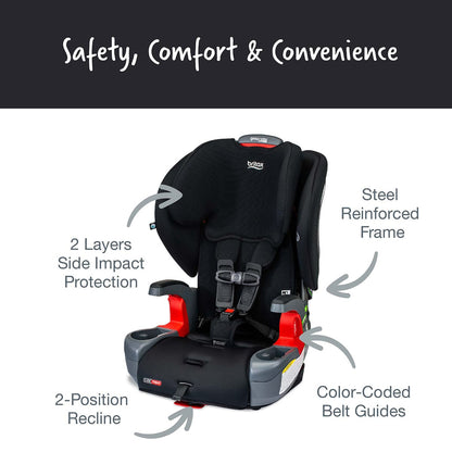 Britax Grow With You ClickTight Harness Booster Car Seat - Black Contour - E1C192X