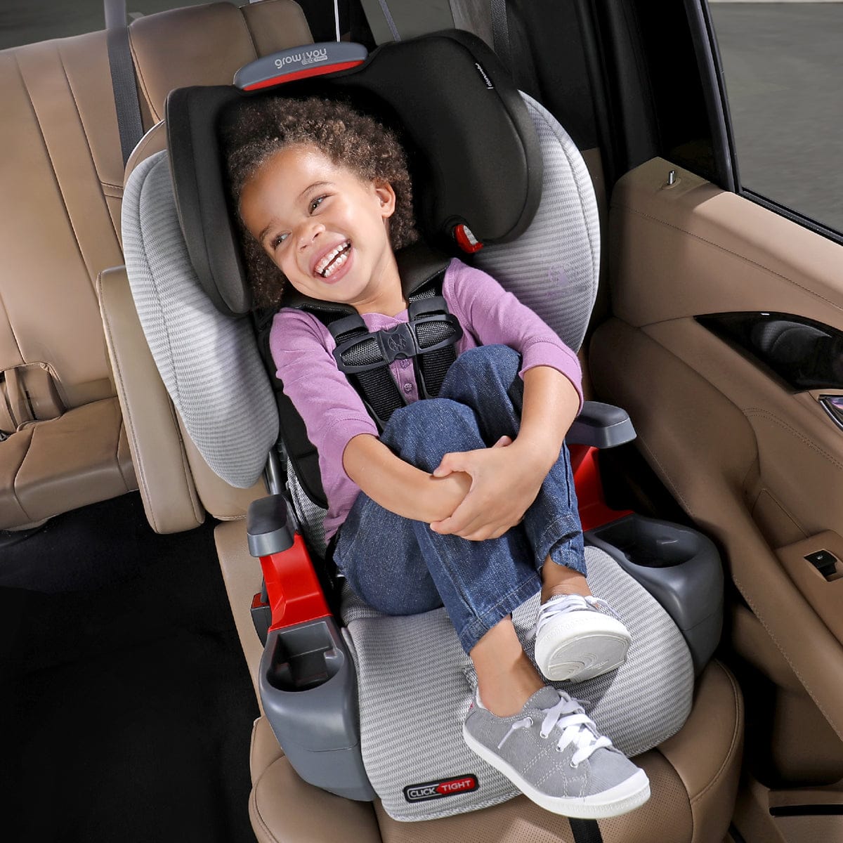 Britax Grow With You Clicktight Harness Booster Car Seat - Clean Comfort [New Version of the Frontier]