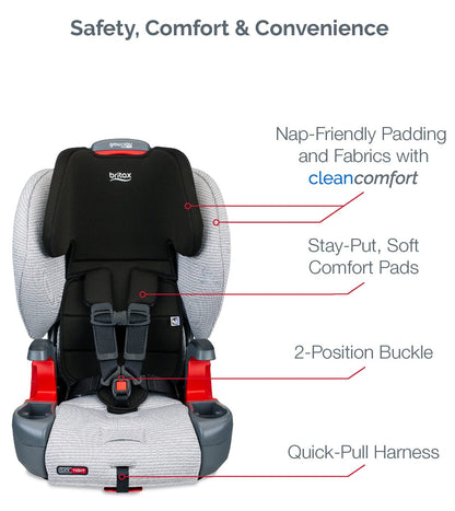 Britax Grow With You Clicktight Harness Booster Car Seat - Clean Comfort [New Version of the Frontier] - E1C562A