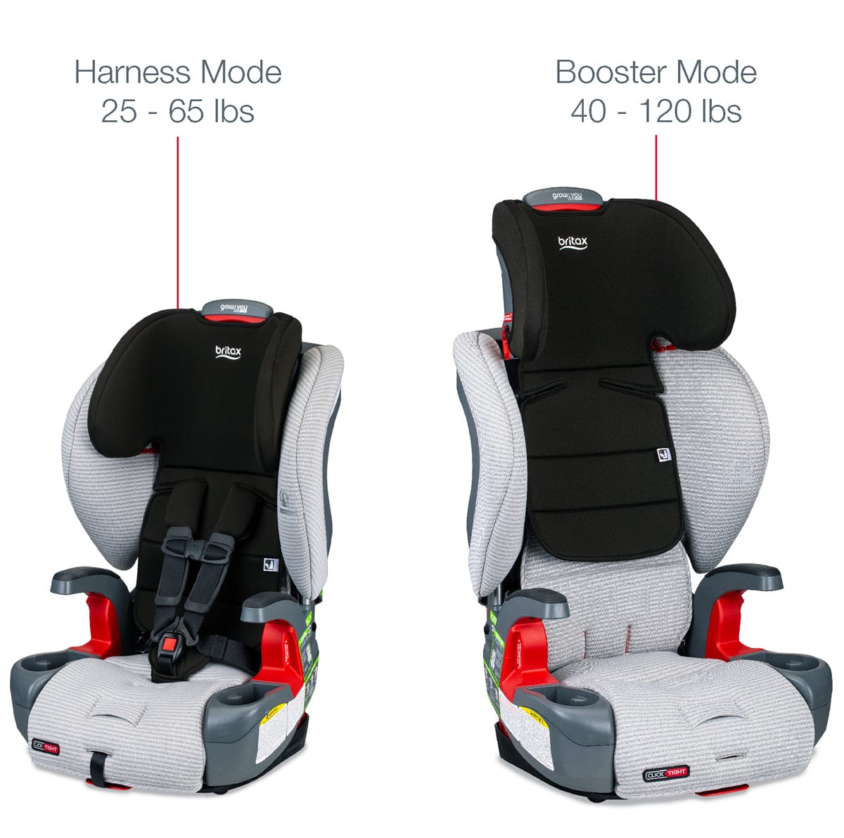 Britax Grow With You Clicktight Harness Booster Car Seat - Clean Comfort [New Version of the Frontier] - E1C562A