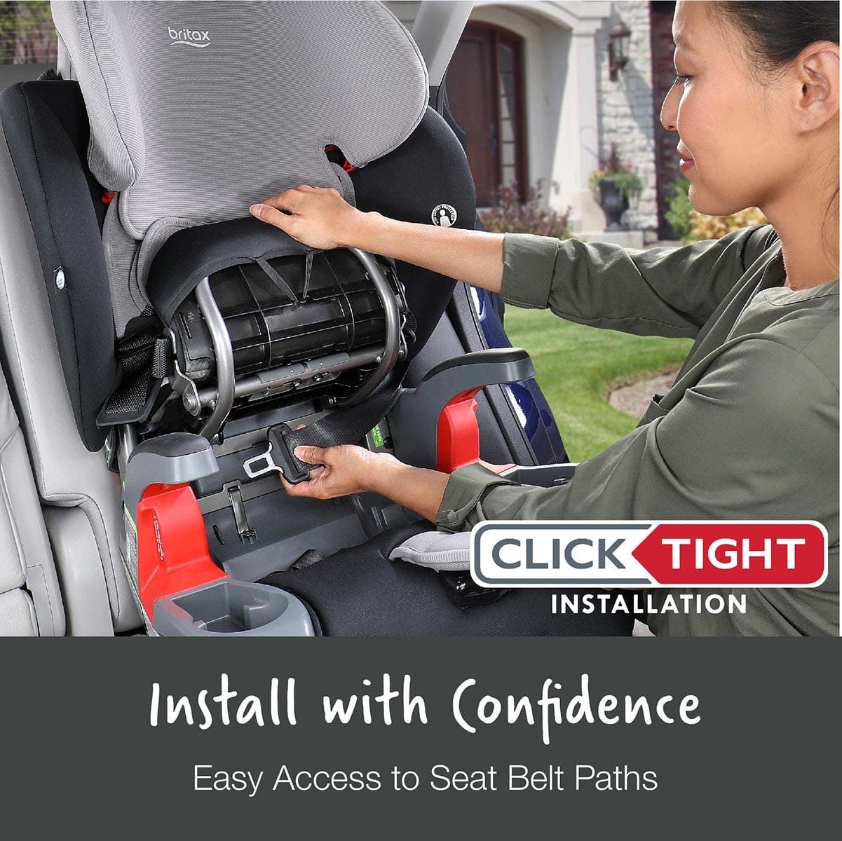 Britax Grow With You ClickTight Plus Harness Booster Car Seat - Black Ombre - E1C203C