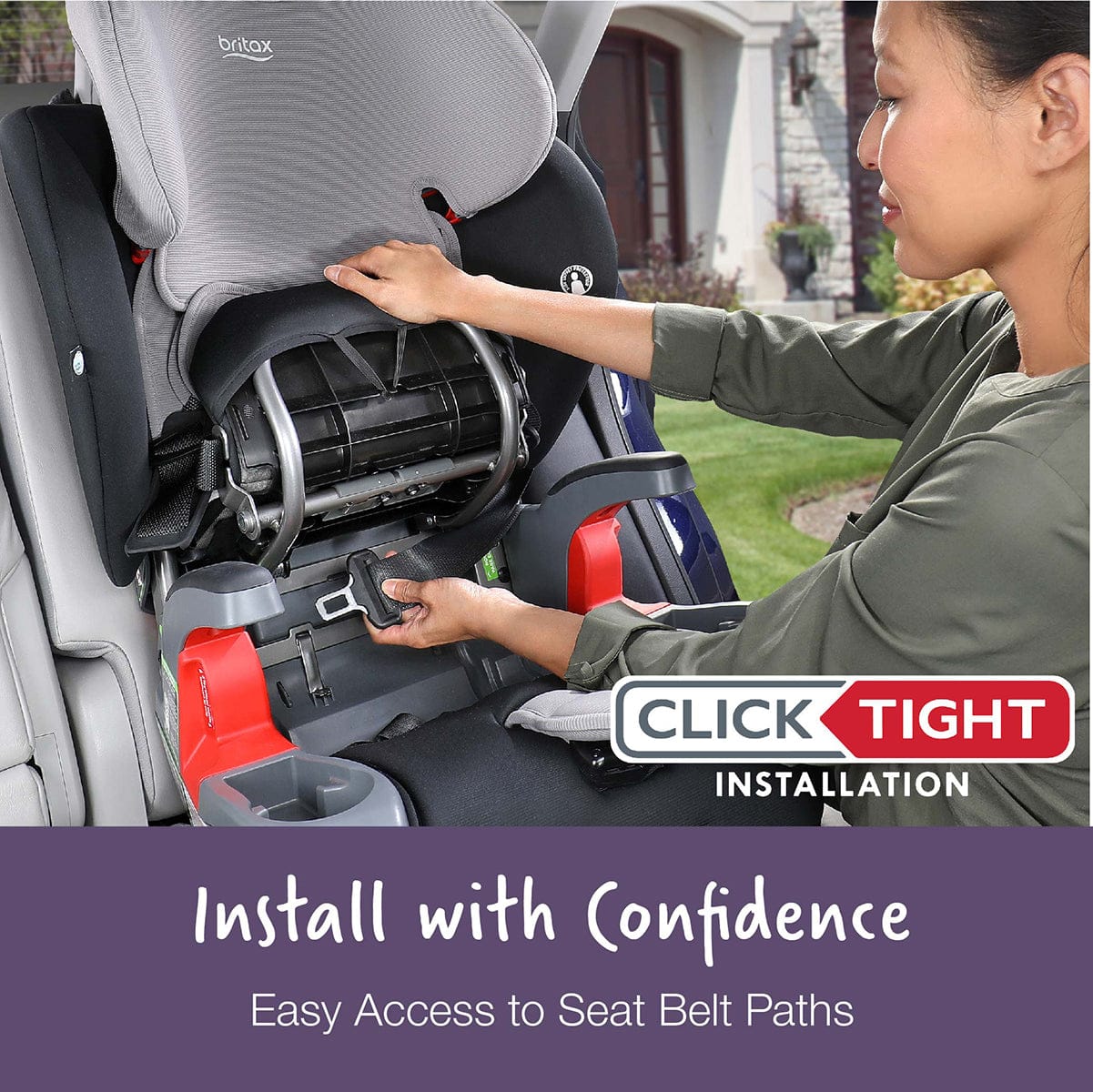 Britax Grow With You ClickTight Plus Harness Booster Car Seat - Purple Ombre - E1C203J