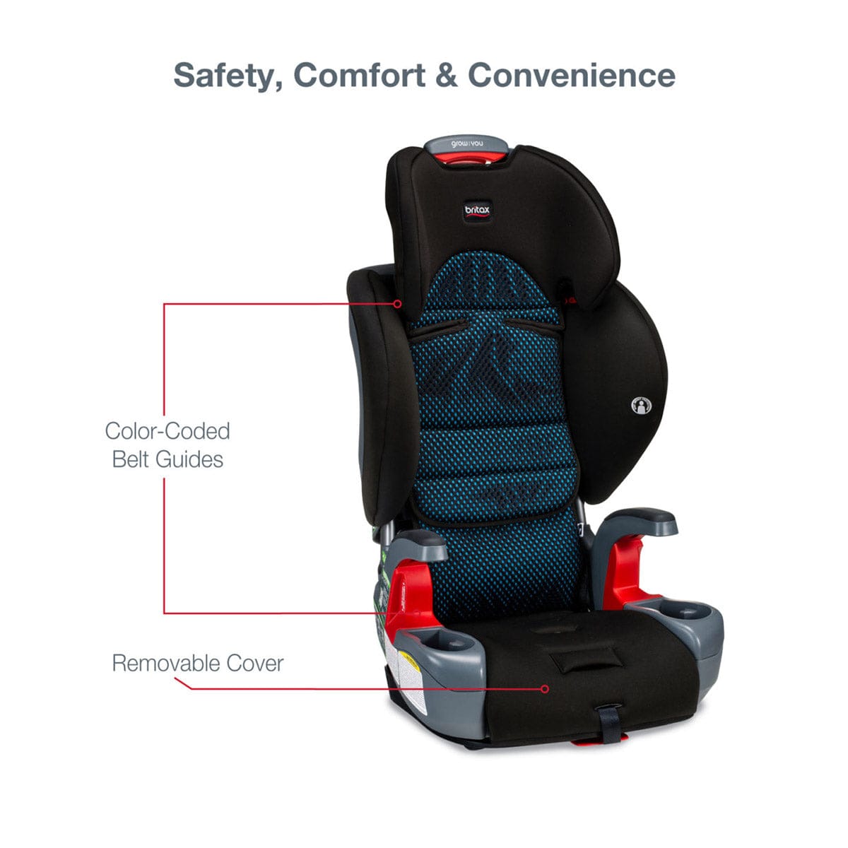 Britax Grow With You Harness Booster Car Seat - Cool Flow Teal [New Version of the Pioneer]