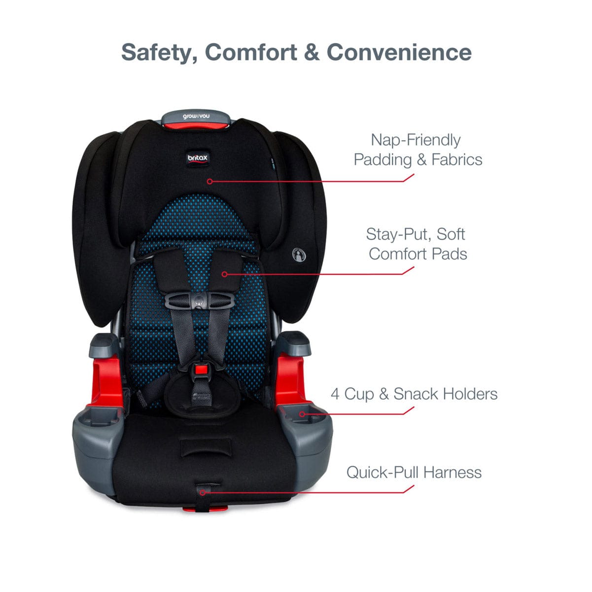 Britax Grow With You Harness Booster Car Seat - Cool Flow Teal [New Version of the Pioneer]