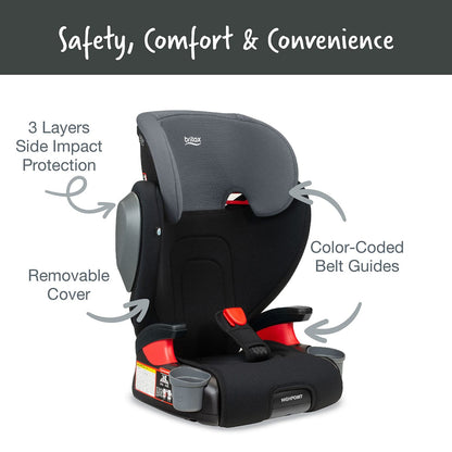 Britax Highpoint 2-Stage Belt Positioning Booster Car Seat - Black Ombre - E1C233C
