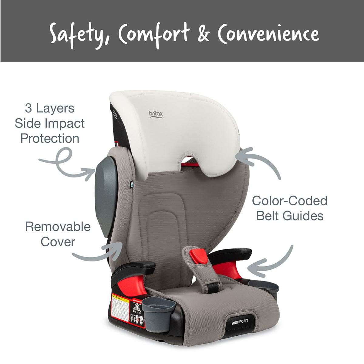 Britax Highpoint Backless Belt-Positioning Booster Seat (Gray Ombre)