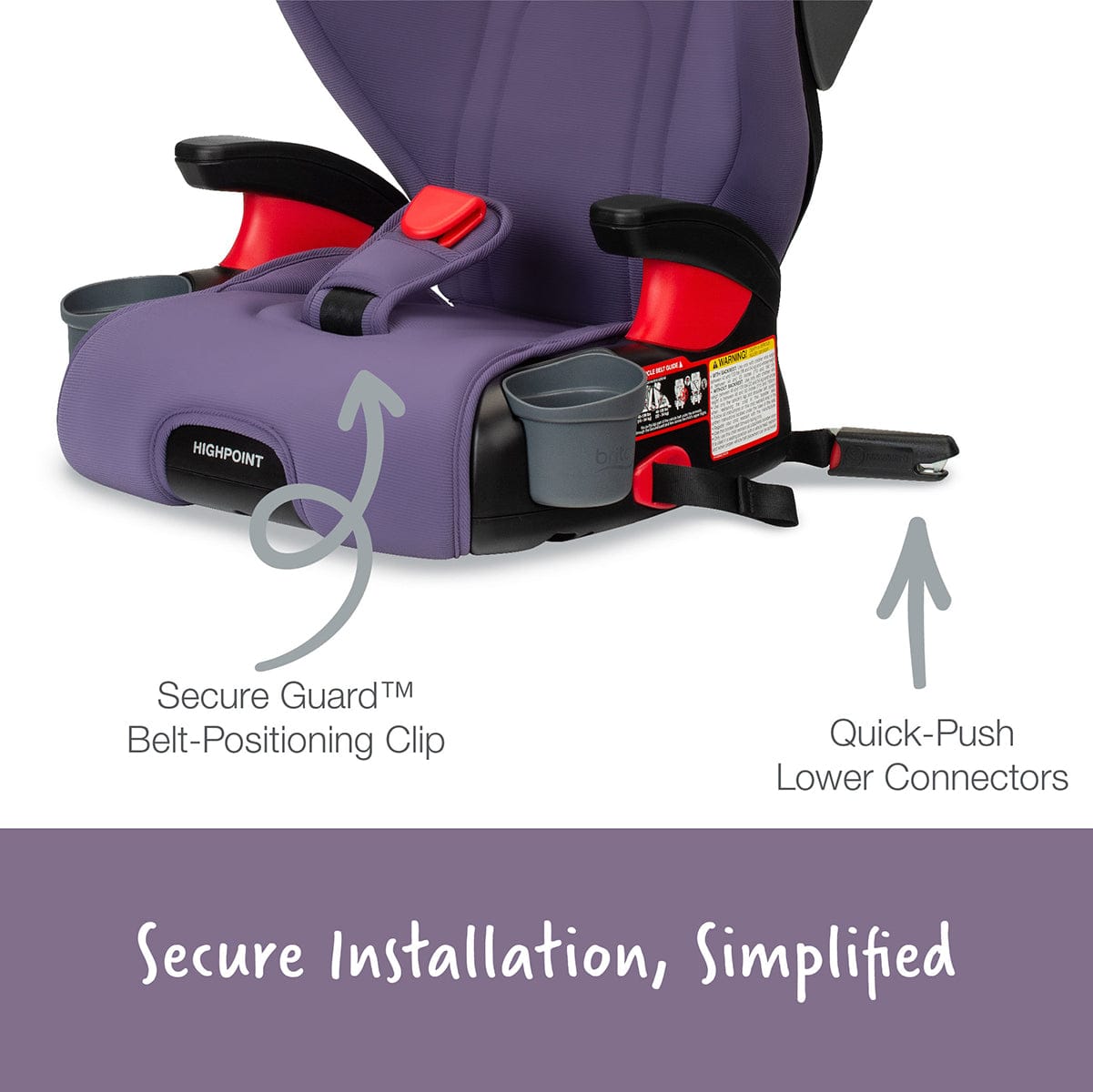 Britax Highpoint Backless Belt-Positioning Booster Seat (Purple Ombre)