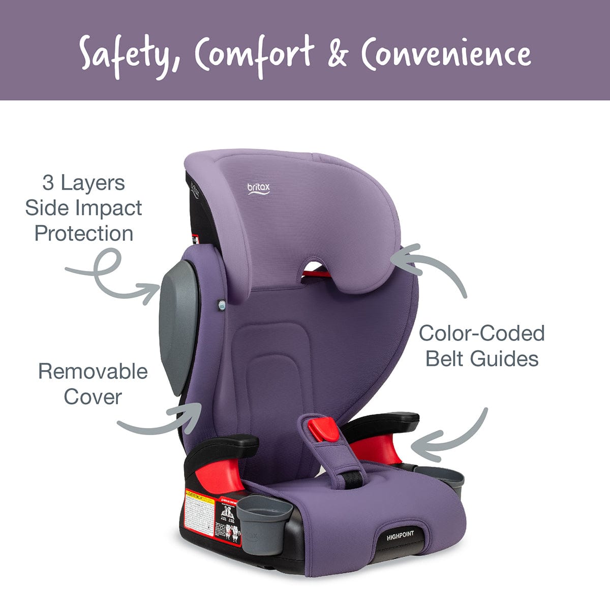 Britax Highpoint Backless Belt-Positioning Booster Seat (Purple Ombre)