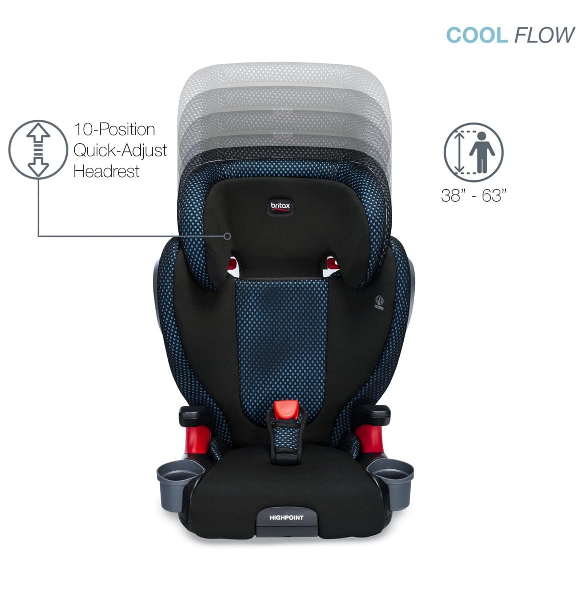 Britax Highpoint High Back Belt Positioning Booster Car Seat - Cool Flow Teal