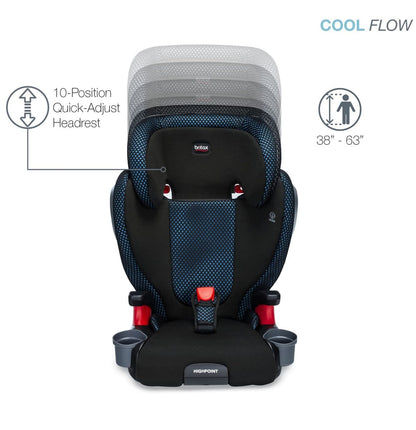 Britax Highpoint High Back Belt Positioning Booster Car Seat - Cool Flow Teal