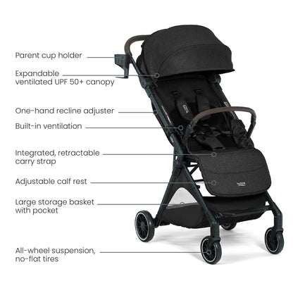 Britax Juniper+ Compact Stroller - Raven Black