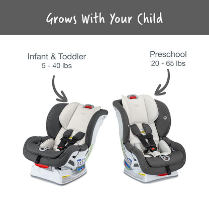 Britax Marathon Clicktight Convertible Car Seat - Mod Ivory (SafeWash) - E1C822U