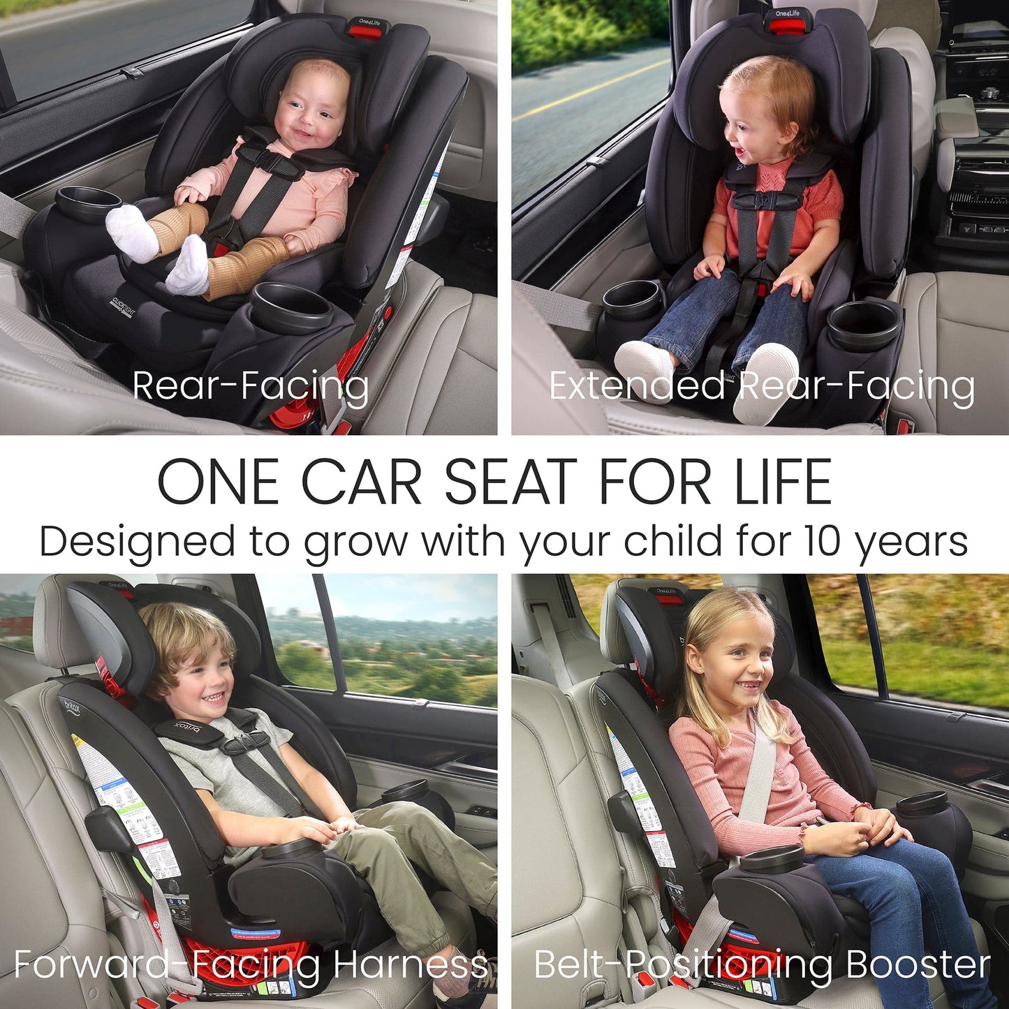 Britax One4Life All-in-One Convertible Car Seat, ClickTight & SafeWash - Parchment - E1D267G