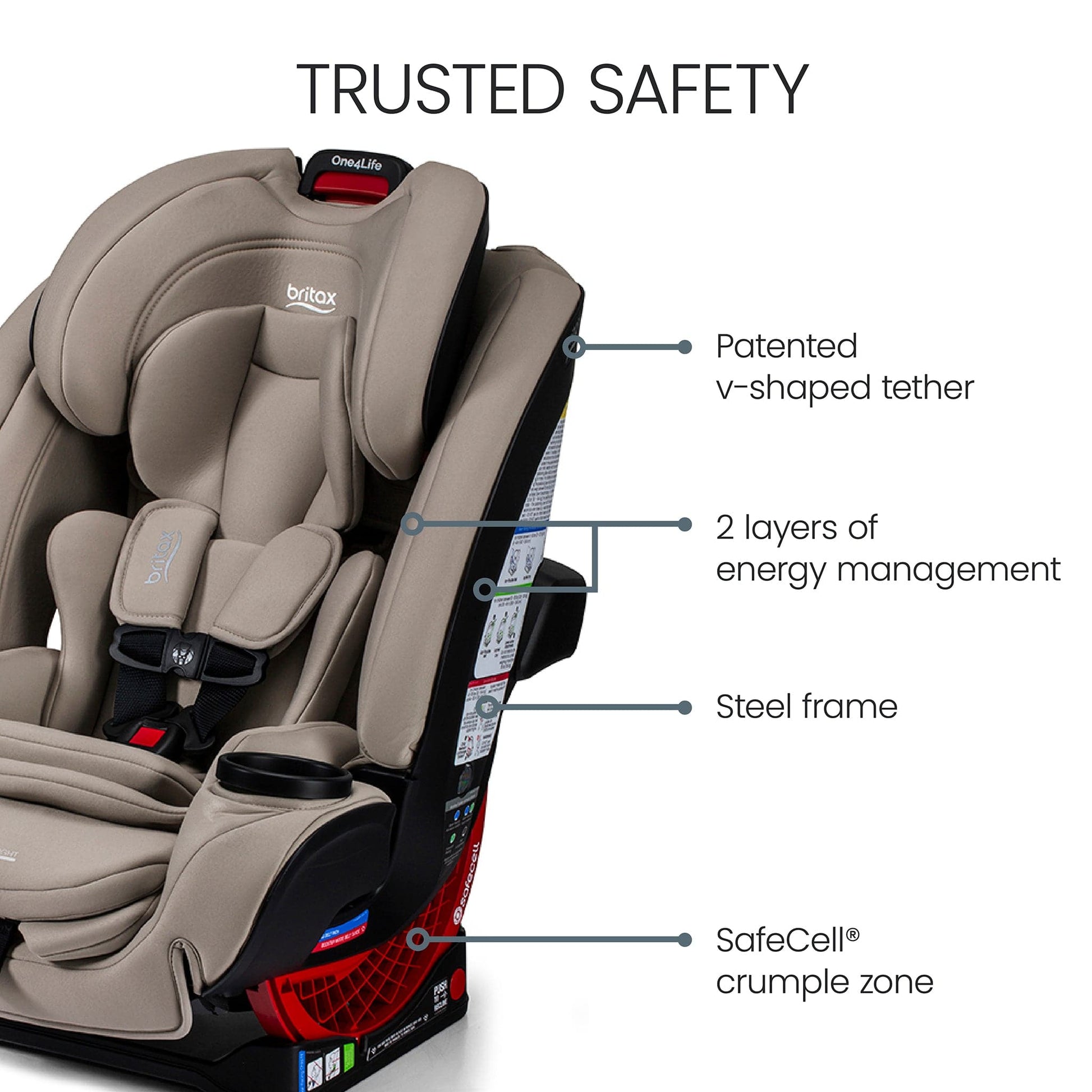 Britax One4Life All-in-One Convertible Car Seat, ClickTight & SafeWash - Teak - E1D265T