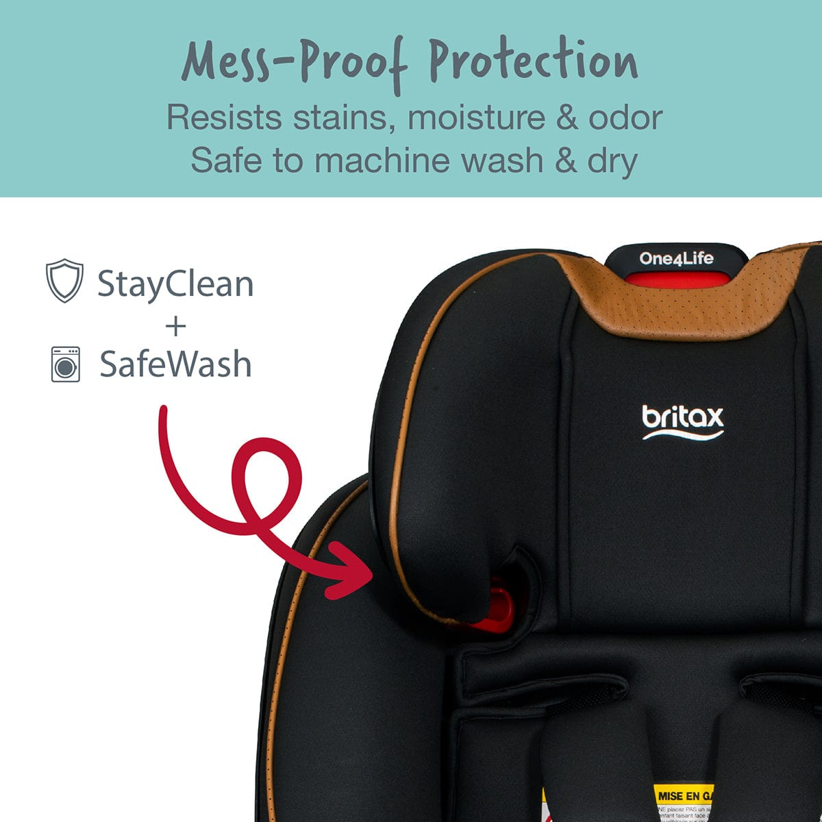Britax One4Life ClickTight All-in-One Convertible Car Seat - Ace Black (SafeWash + StayClean) - E1C382Q