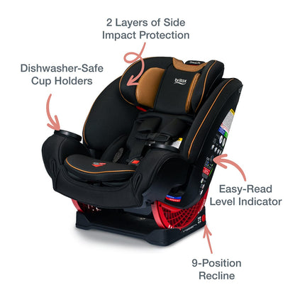 Britax One4Life ClickTight All-in-One Convertible Car Seat - Ace Black (SafeWash + StayClean) - E1C382Q
