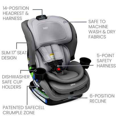 Britax Poplar Narrow Convertible Car Seat - Glacier Graphite - E1C933N