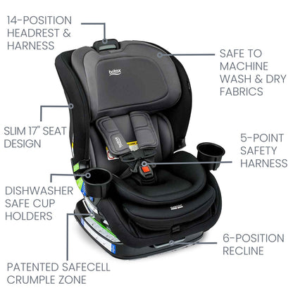 Britax Poplar Narrow Convertible Car Seat - Stone Onyx - E1C933M