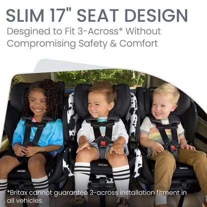 Britax Poplar S ClickTight Convertible Car Seat, Slim 17-Inch Design - Cowmooflage - E1D231Q