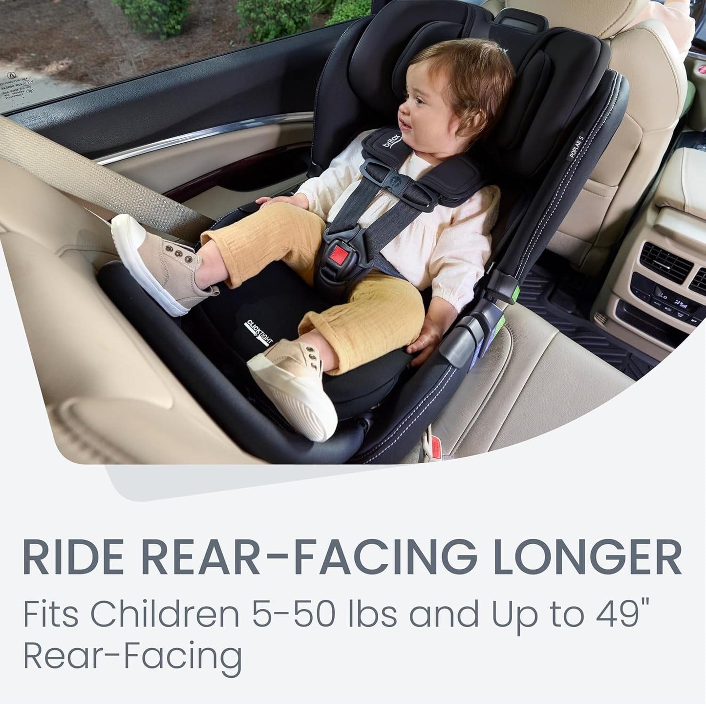 Britax Poplar S ClickTight Convertible Car Seat, Slim 17-Inch Design - Onyx - E1D233S