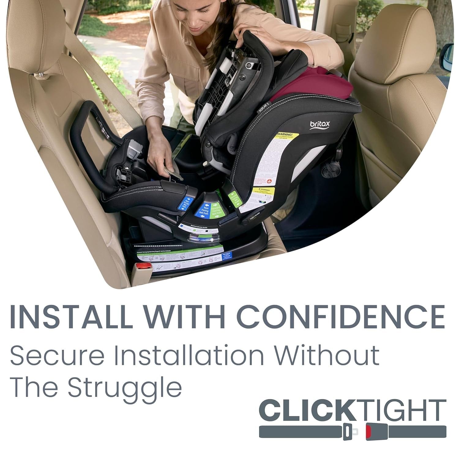 Britax Poplar S ClickTight Convertible Car Seat, Slim 17-Inch Design - Ruby Onyx - E1D234E