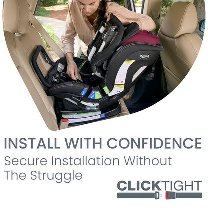 Britax Poplar S ClickTight Convertible Car Seat, Slim 17-Inch Design - Ruby Onyx - E1D234E