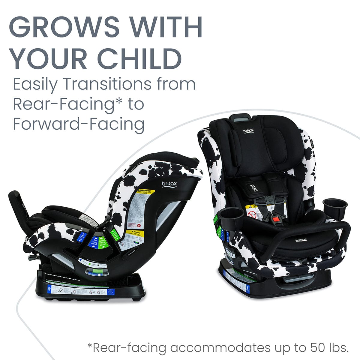 Britax Poplar S Narrow Convertible Car Seat - Cowmooflage - E1C941Q