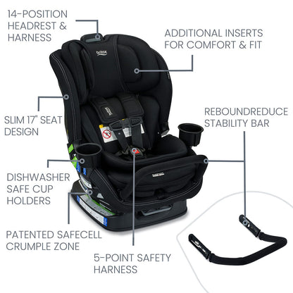 Britax Poplar S Narrow Convertible Car Seat - Onyx - E1C943S