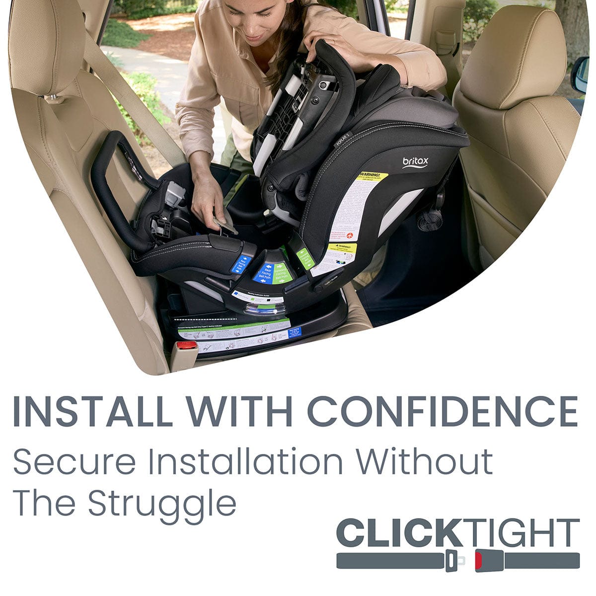 Britax Poplar S Narrow Convertible Car Seat - Stone Onyx - E1C943M