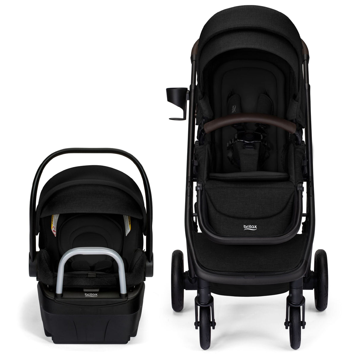 Britax Prism Stroller + Willow S Travel System Bundle - Raven Black