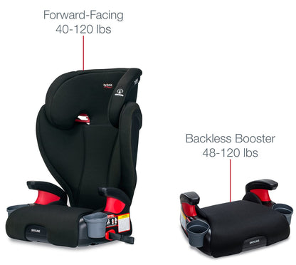 Britax Skyline 2-Stage High Back Belt Positioning Booster Car Seat - Highback and Backless - 2 Layer Impact Protection - 40 to 120 Pounds - Dusk - E1C269H
