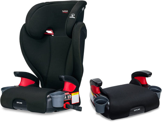 Britax Skyline 2-Stage High Back Belt Positioning Booster Car Seat - Highback and Backless - 2 Layer Impact Protection - 40 to 120 Pounds - Dusk