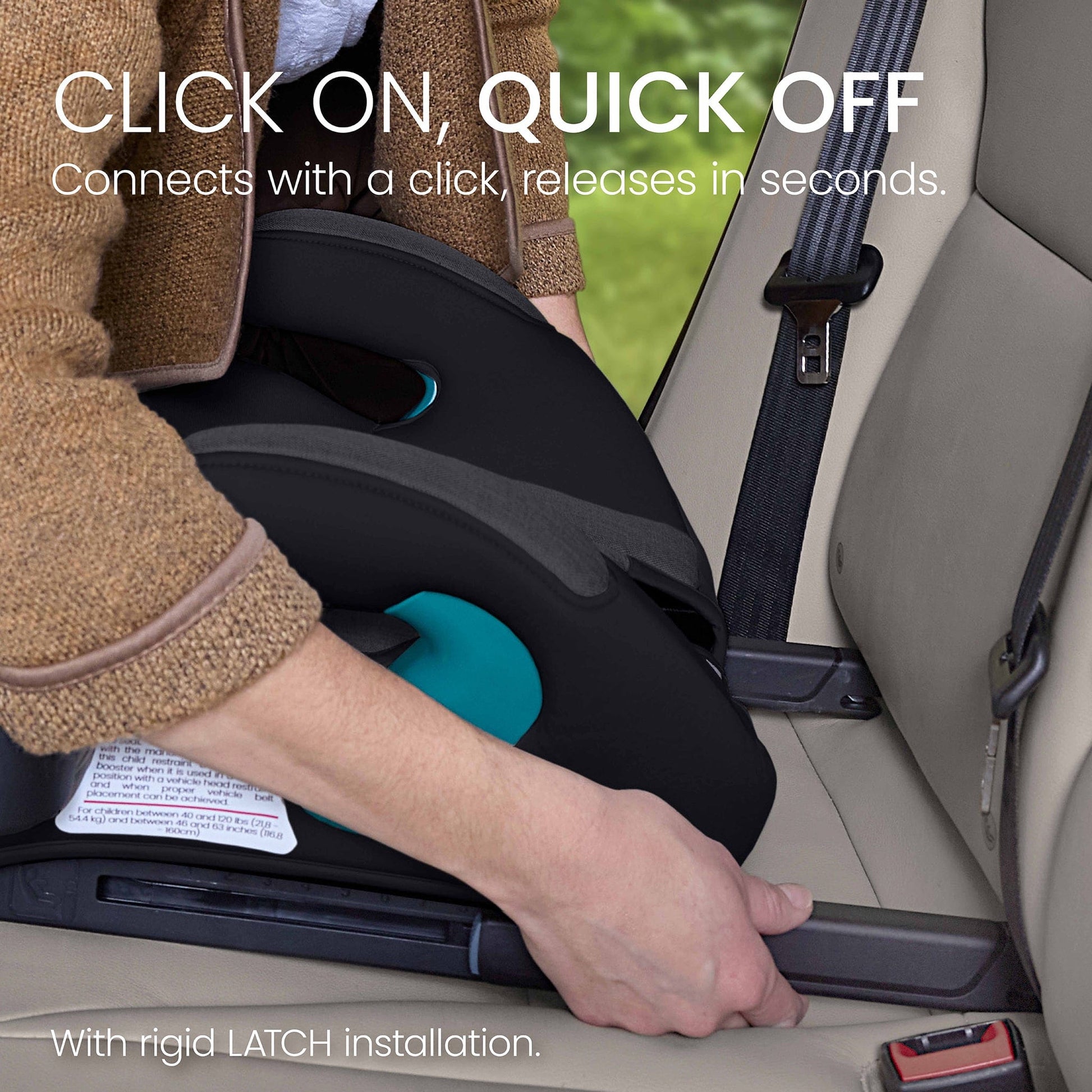 Britax UpNGo Click Backless Booster with Rigid LATCH - Raven Black - E1D477A