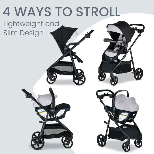 Britax Willow Brook S+ Travel System with Alpine Anti-Rebound Base - Glacier Onyx - S14690900