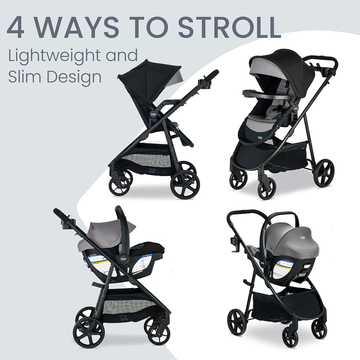 Britax Willow Brook S+ Travel System with Alpine Anti-Rebound Base - Graphite Onyx - S14690800