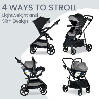 Britax Willow Brook S+ Travel System with Alpine Anti-Rebound Base - Graphite Onyx - S14690800