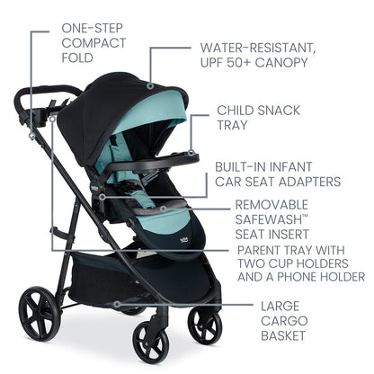 Britax Willow Brook S+ Travel System with Alpine Anti-Rebound Base - Jade Onyx - S14691100