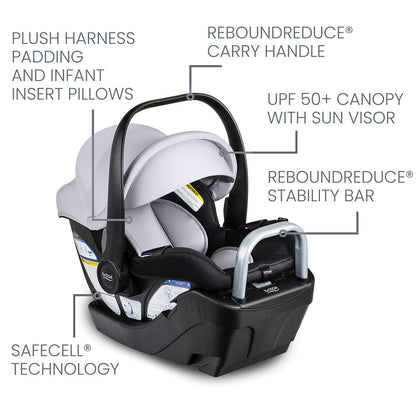 Britax Willow S Infant Car Seat with Alpine Anti-Rebound Base - Glacier Onyx - E1C994D