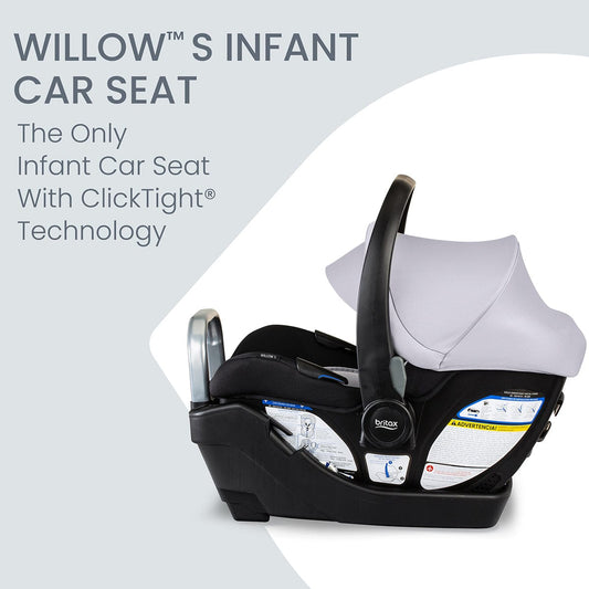 Britax Willow S Infant Car Seat with Alpine Anti-Rebound Base - Glacier Onyx - E1C994D