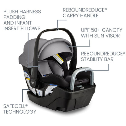 Britax Willow S Infant Car Seat with Alpine Anti-Rebound Base - Graphite Onyx - E1C993K
