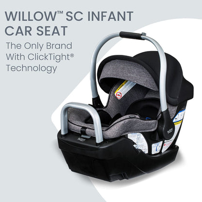 Britax Willow SC Infant Car Seat with Alpine Base - Pindot Onyx - E1D034S